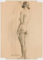 Ruth Everard Haden, Nude Figure, charcoal on paper