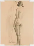 Ruth Everard Haden, Nude Figure, charcoal on paper