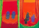 Teapots and Vessels, two by Andrew Verster, oil on artist's board, offered Apr 2024