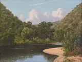 Keurbooms River; Whiskey Creek by Jan Ernst Abraham Volschenk, oil on canvas, sold Apr 2024