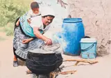 Mama - Mother by Sipho Ndlovu, oil on canvas, offered Apr 2024