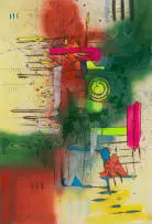 Samson Mnisi, Abstract II, mixed media and collage on paper