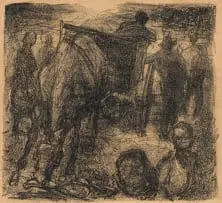 May Hillhouse, Night Market, lithograph on paper