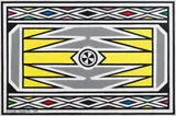 Ndebele Patterns with Yellow by Esther Mahlangu, acrylic on canvas, sold Apr 2024
