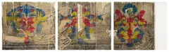 Candice Breitz, Trophy, triptych, oil on canvas board