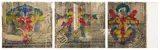 Candice Breitz, Trophy, triptych, oil on canvas board