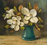 Magnolias by Otto Klar, oil on canvas, sold Apr 2024