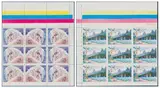 Walter Battiss, Fook Island Stamps, two, photolithograph on perforated paper