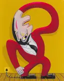 Norman Catherine, Electric Red Suit, giclée print on paper