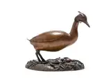 David Tomlinson, Great Crested Grebe, bronze with a brown patina