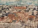 Gordon Vorster, Antelope in a Landscape, oil on board