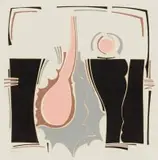 Ernst de Jong, Untitled (Abstract in Peach and Grey), colour screenprint on paper