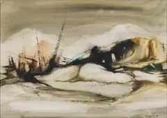 Taffy (Matthew) Whippman, Abstract Seascape, oil on paper