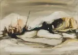 Taffy (Matthew) Whippman, Abstract Seascape, oil on paper