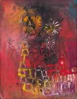 Fayetta Varney, Abstract, oil on canvas laid down on board