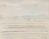 Enslin Du Plessis, Landscape with Distant Buildings