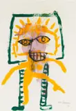 André François van Vuuren, Abstract Figure, oil on paper
