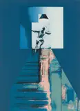 Berenice Michelow, Figure and Stairs, colour screenprint on paper