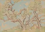 Trees by Gregoire Boonzaier, watercolour on paper, sold Apr 2024
