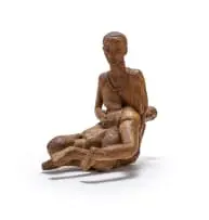 The Hiding by Noria Mabasa, carved wood, sold Apr 2024