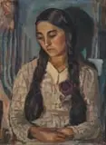 Maud Sumner, Sainte Bernadette, oil on canvas