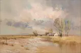 Christopher Tugwell, Farmhouse, oil on board