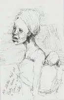 My Mother Told Me "Never Throw a Stone and Hide" by Nelson Makamo, pen on paper, sold Mar 2024