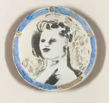 Deborah Bell, Head of a Woman, painted and incised ceramic