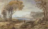 Thomas Bowler, Approach to a River Mouth, watercolour with heightening in China White on paper