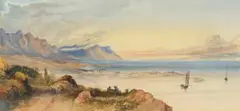 Thomas Bowler, Camps Bay and Twelve Apostles from Clifton Corner, watercolour on paper