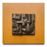 Edoardo Villa, Abstract Plaque, bronze plaque, mounted on wood