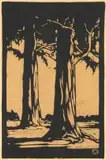 Bloekom Bome by Jacobus Hendrik Pierneef, linocut on paper laid down on board, sold Mar 2024