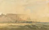 Thomas Bowler, Table Bay, watercolour with heightening in China White on paper