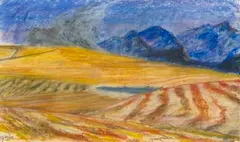 Erik Laubscher, Sketch for 'Suddenly there was a Fire' Done on Site between Wellington and Hermon, Jan 2000, oil pastel on paper