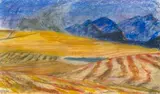 Erik Laubscher, Sketch for 'Suddenly there was a Fire' Done on Site between Wellington and Hermon, Jan 2000, oil pastel on paper