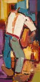 Ephraim Ngatane, Accordion Man, mixed media on board