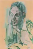 Jean Welz, Portrait of Sarel Kampher, mixed media on paper