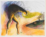 Christiaan Diedericks, Fish Flying, monoprint on paper