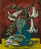 Nicolaas Maritz, Lilies in a Vase, oil on board