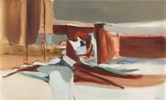 Lionel Abrams, Abstract Composition, oil on canvas