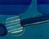 Abstract in Blue II by Trevor Coleman, oil on paper, offered Mar 2024