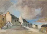 Alexander Rose-Innes, Fishermen's Cottages, pastel on paper