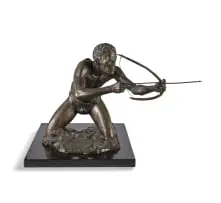 Arend Eloff, Bushman Hunter, bronze, on a granite base