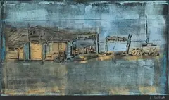 Sidney Goldblatt, Coastal Scene, gouache on paper