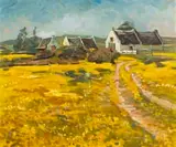 Philip Erskine, Overberg Cottages, oil on board