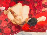 Michael Pettit, Reclining Nude, oil on board