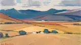 Piet van Heerden, Farm Landscape, oil on board