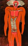 Shaka the God by Cecil Skotnes, colour woodcut on paper, sold Mar 2024