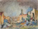 Alexander Rose-Innes, District Six Street Scene, pastel on paper