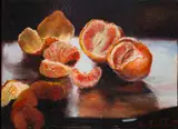 Naartjies en Skille II by Mari Vermeulen-Breedt, oil on canvas, sold Mar 2024